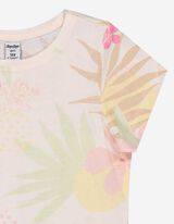 T-shirt - Bloemenmotief - roze