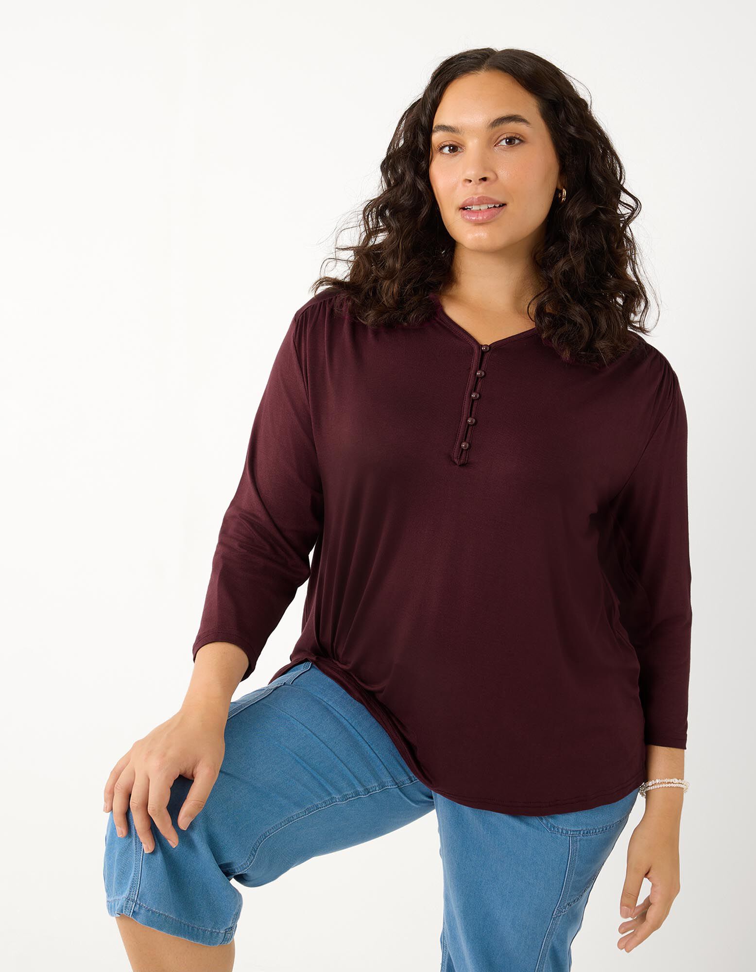 Blusenshirt - Viskose-Mix - Lila