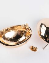 Ohrringe - Metallic-Details - goldfarben