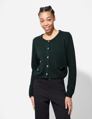 Cardigan - Knopfleiste - grün