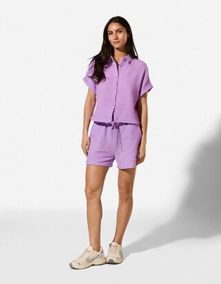 Short - Mousseline - Lichtroze