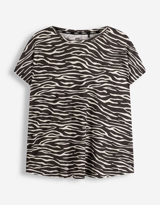T-shirt - motif z&egrave;bre - Noir