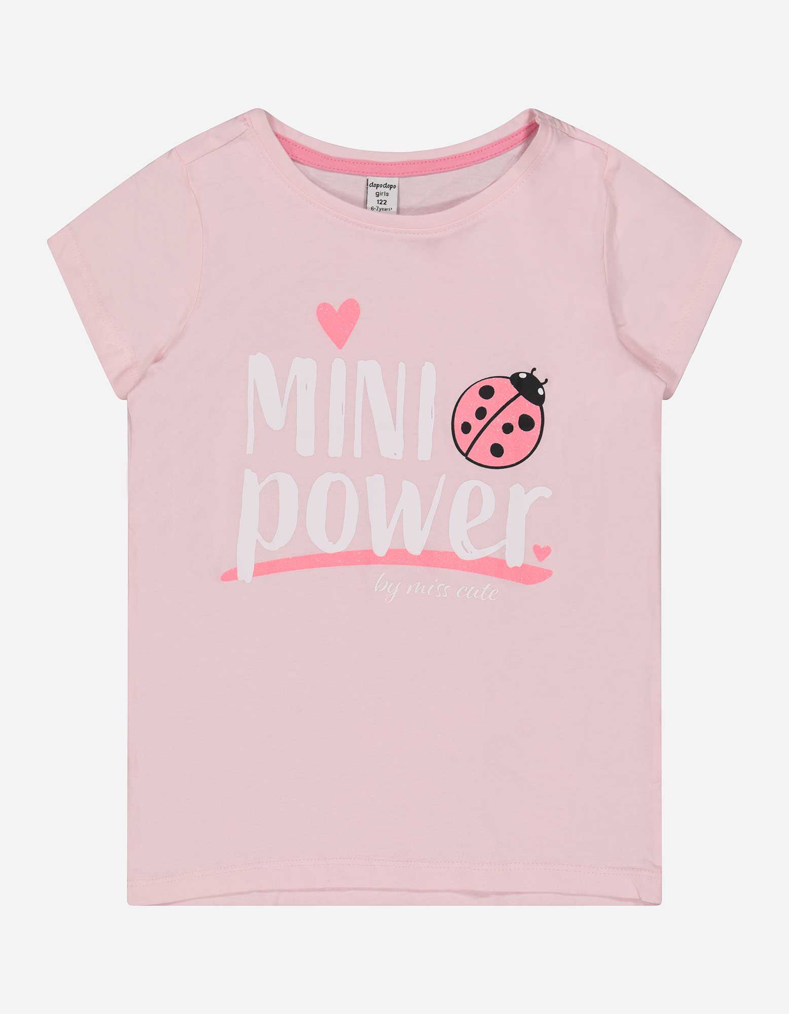 T-shirt - Glitterprint - roze