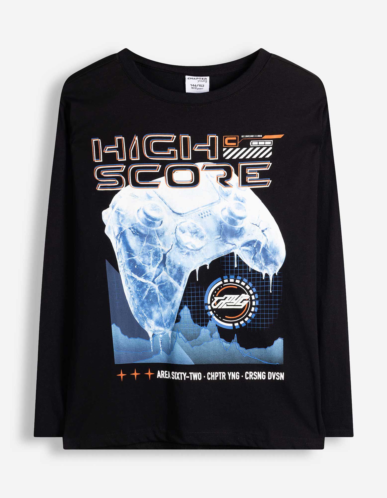 Longsleeve - Voorkantprint - Zwart