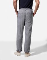 Chinohose - Leinen-Mix - dunkelblau