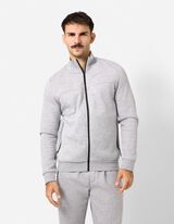Strickjacke - Stehkragen - Grau