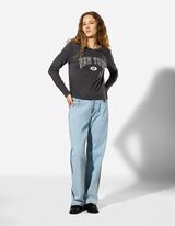 Langarmshirt - Frontprint - dunkelgrau