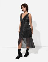 Šaty - lurex - stribrny