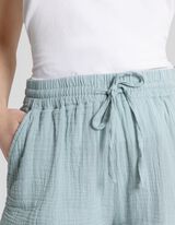 szorty - Muślin - turkusowy