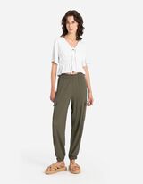 bluzkowy top - mieszanka wiskozowa - bialy