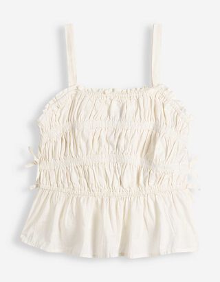 Bluse - Schleifenapplikation - wei&szlig;