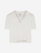 Poloshirt - Hemdkragen - weiß