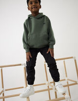 Felpa con cappuccio - Tasca a marsupio - verde scuro