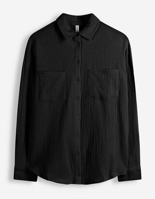 Bluse - einfarbig - schwarz