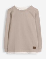 Sweatshirt - Labelpatch - Beige
