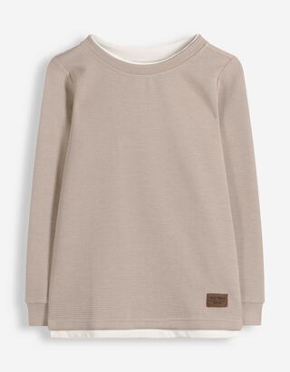 Sweatshirt - Labelpatch - Beige