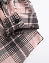 Košeľová blúzka - Náprsné vrecko - ruzova