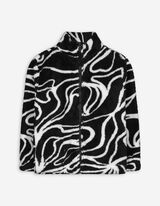 Sweatjacke - Plüsch - schwarz