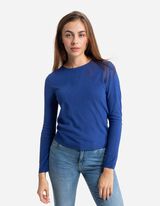 Bluză de corp cu m&acirc;necă lungă - Tricotaje - Albastru inchis