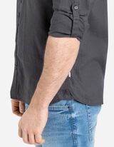 Overhemd - Linnenmix - donkergrijs