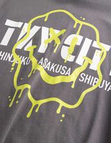 Langarmshirt - Frontprint - Dunkelgrau