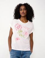 T-Shirt - Stickerei - Wei&szlig;