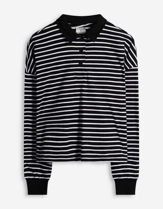 Poloshirt - Streifen - schwarz