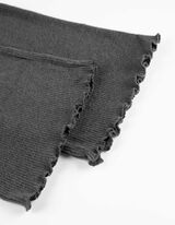 Kalhoty s širokými nohavicemi - Žebrová struktura - tmave seda