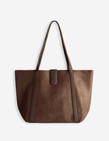 Tasche - Wildlederimitat - dunkelbraun