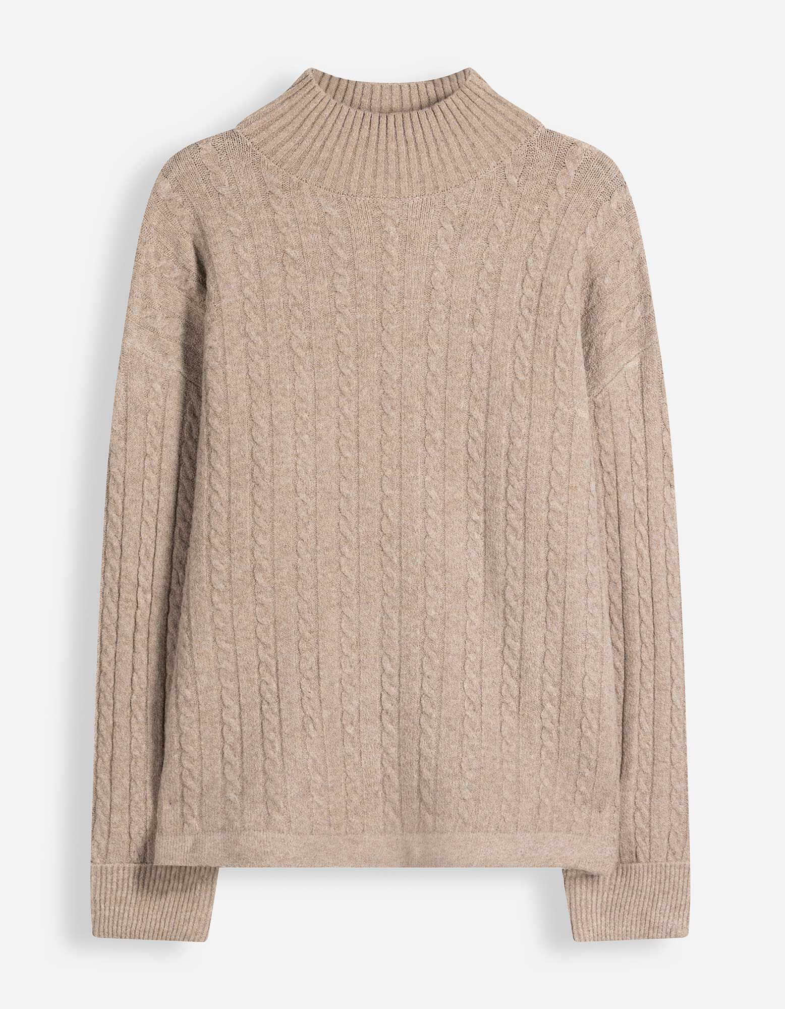Pullover - Rollkragen - Beige