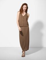 Stricktop - Knopfleiste - braun