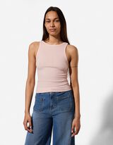 Cropped Top - Gerippt - rosa