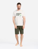 Pigiama completo (maglia + shorts) - Stampa - verde scuro