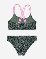 Set bikini top și bikini slipi - Animal print - Verde