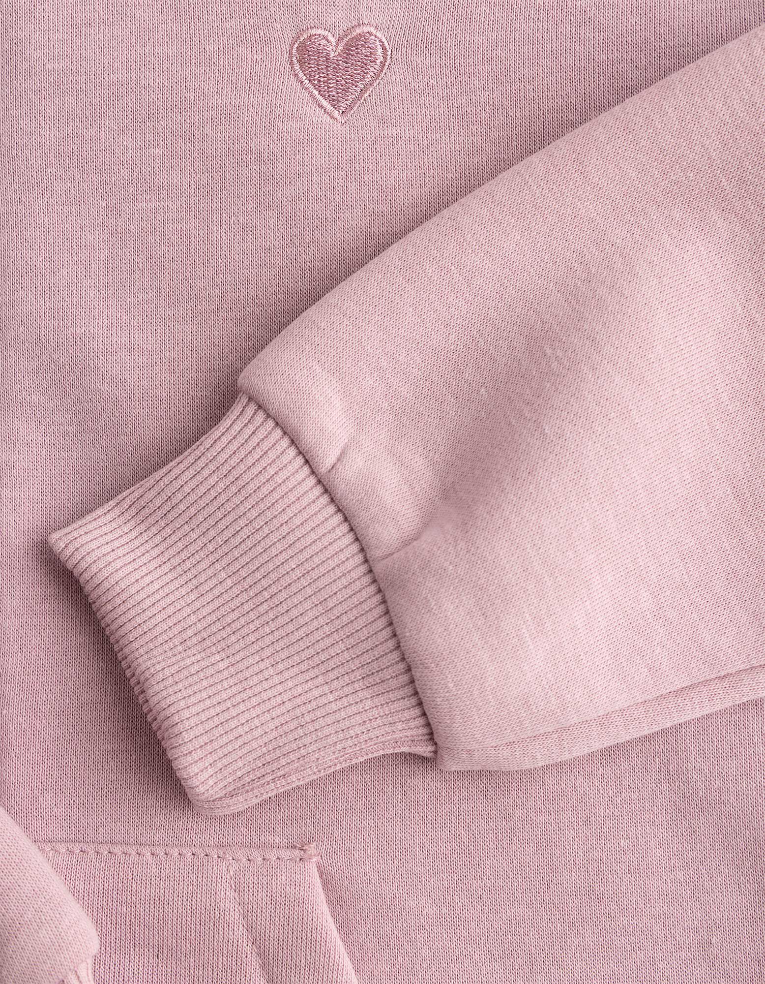 Sweatvest - Borduursel - Lichtroze