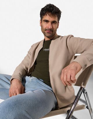 Strickjacke - einfarbig - beige