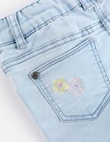 jeans kratke hlače - Vezenine - svetlo modra