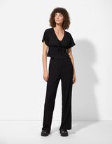 Hlače palazzo - Viskozna mešanica - crna