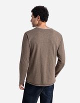 Longsleeve - Dubbellaagse look - donkerbruin