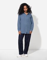 Duga bluza - jednobojna - tamno-plava