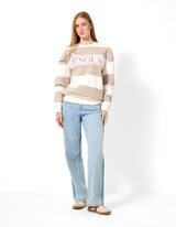 Sweatshirt - Messageprint - Beige