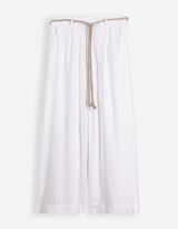 Jupe-culotte - Aspect lin - Blanc cass&eacute;
