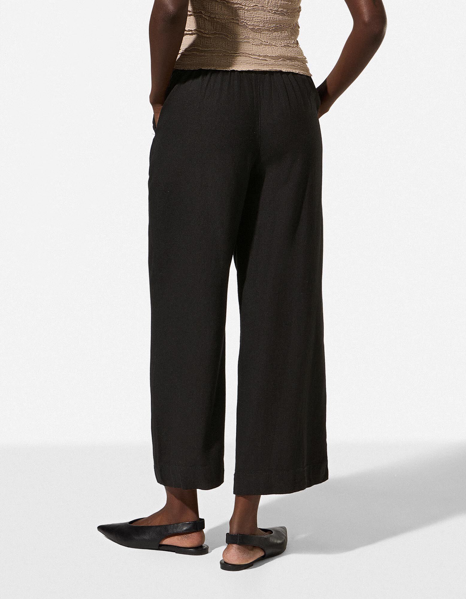 Culotte - Leinen-Optik - Schwarz