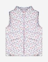 Tepitud vest - lilleline muster - valge