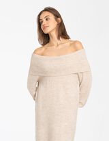 Pletena haljina - Karmen izrez - bez