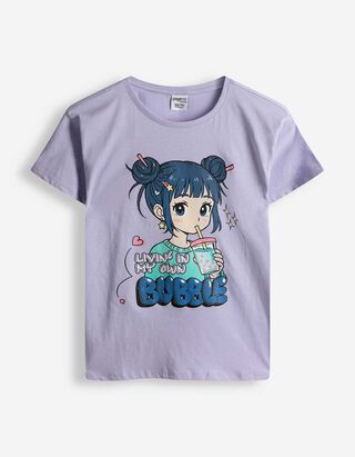 T-Shirt - Frontprint - lila