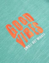 Kapucnis felső - Feliratos nyomott minta - türkiz