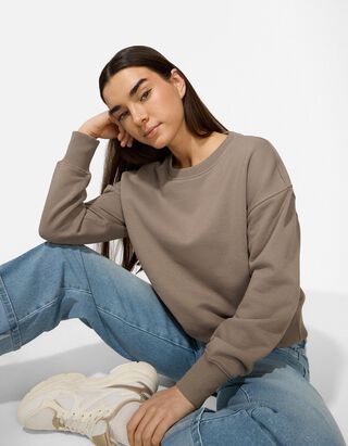 Sweatshirt - Oversized Fit - hellbraun