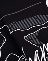 Marškinėliai ilgomis rankovėmis - Priekinė spauda - juodas