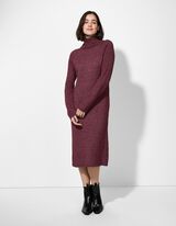 Kleid - Rollkragen - dunkelrot